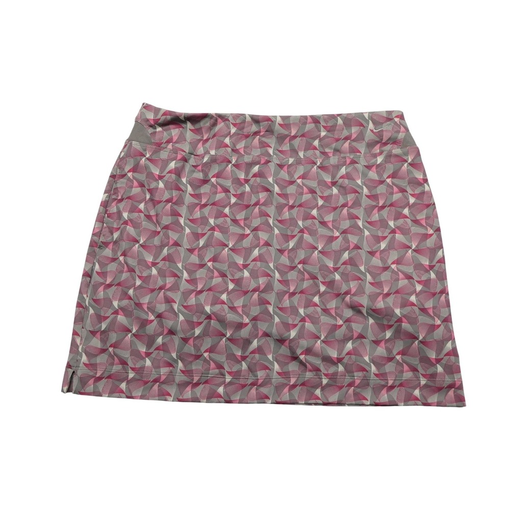 Nike Golf Skort Womens Medium Pink Gray Geometric Golf Built In Shorts Stretch